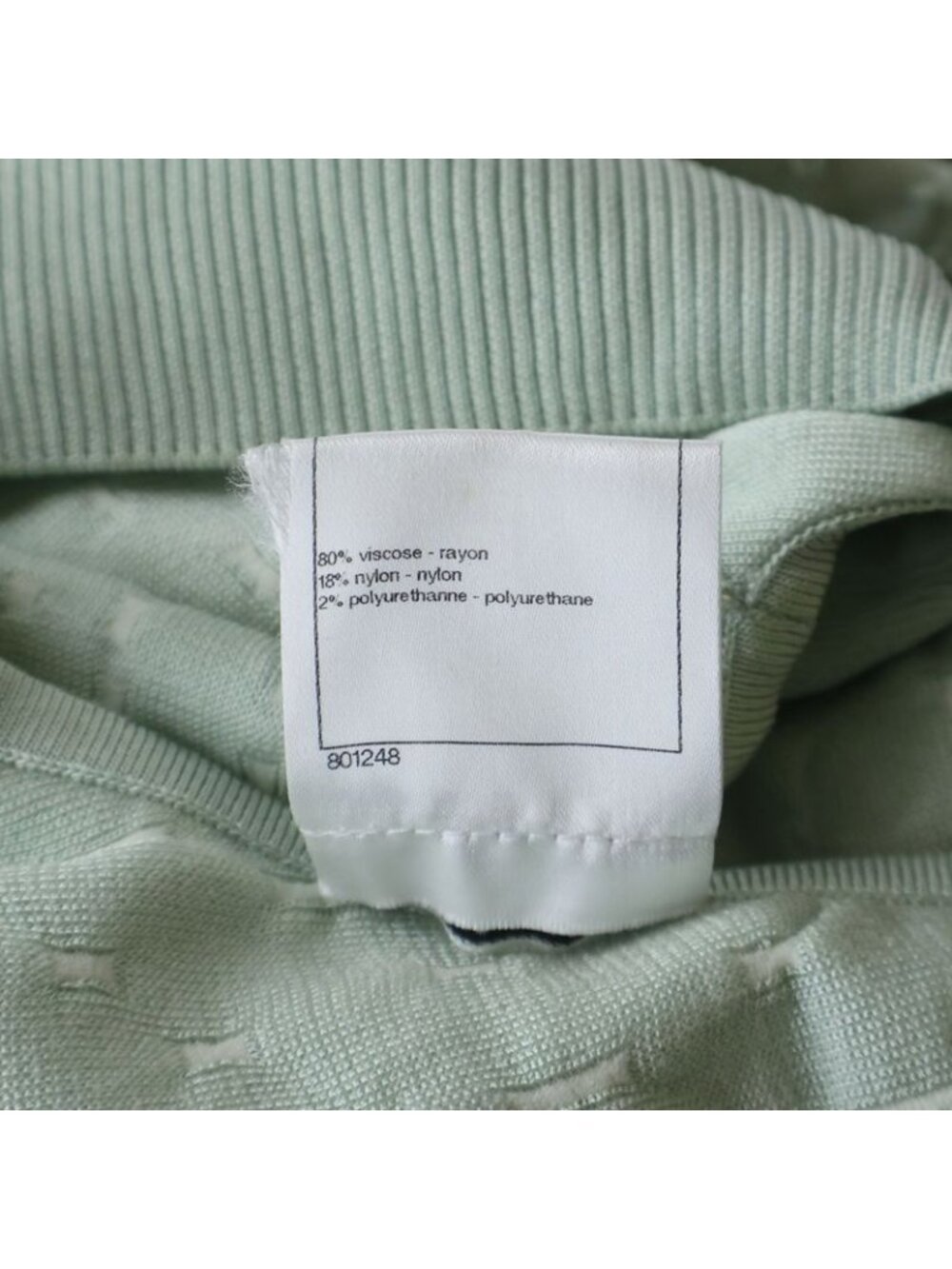 Chanel No Sleeve Knit Light Green Flat - Picture 7 of 8